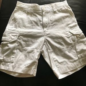 White cargo shorts